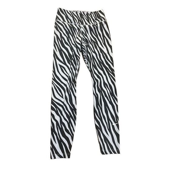 The Nike One Tight Fit Mid Rise zebra animal print leggings 7/8 length S - Picture 1 of 9